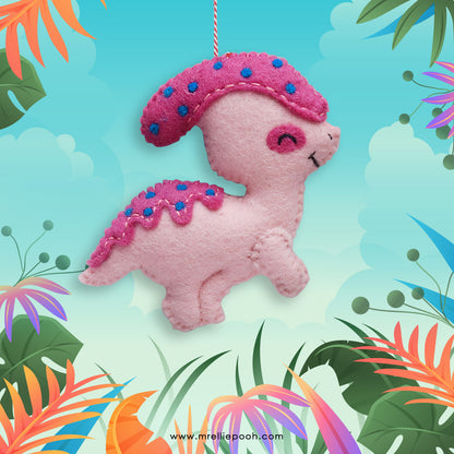 Felt Ornament Polly the Parasaurolophus