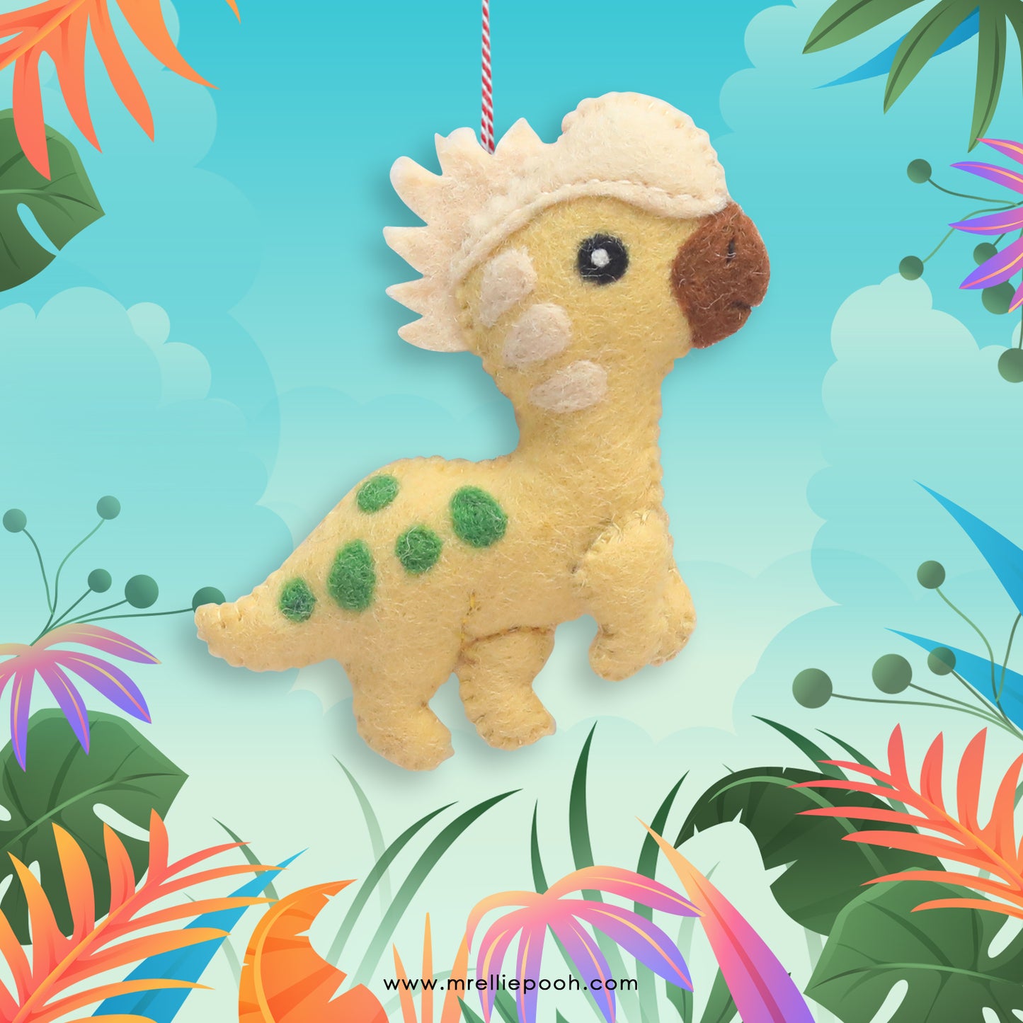Felt Ornament Penny the Pachycephalosaurus