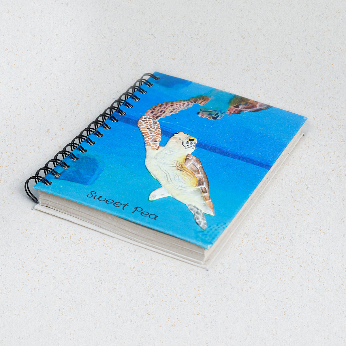Sweet Pea Sea Turtle Spiral Notebook – Handmade Eco-Friendly Elephant Dung Paper