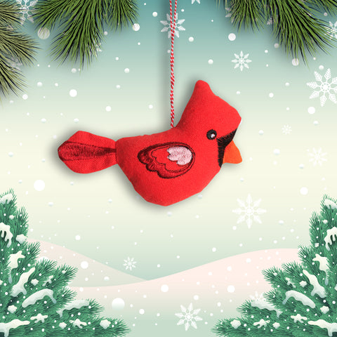 Organic Cotton ornament - Cardinal