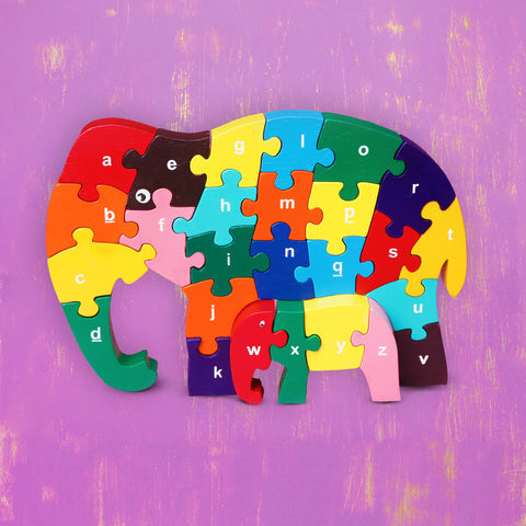 Wooden Puzzle - Elephant Alphabet