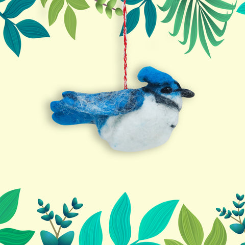 Felt Ornament - Tuft Blue Jay