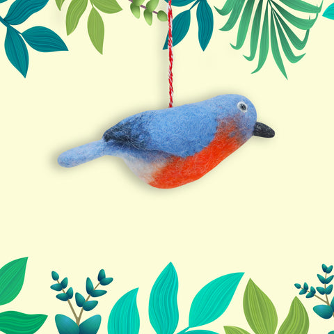 Felt Ornament - Tuft Bluebird