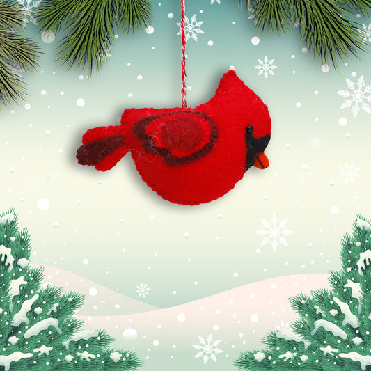 Felt Ornament - Cardinal (w)