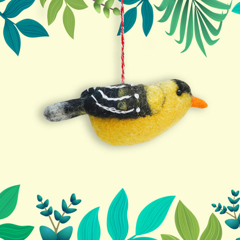 Felt Ornament - Tuft Goldfinch