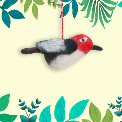 Felt Ornament - Tuft Woodpecker
