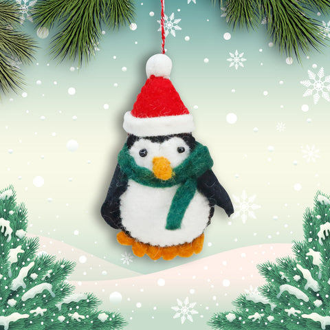 Felt Ornament - Christmas Penguin