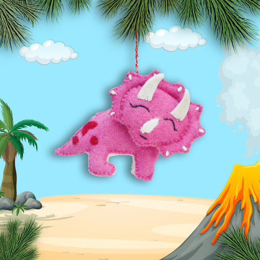 Felt Ornament - Triceratops