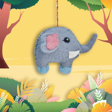 Felt Ornament - Elephant Cute