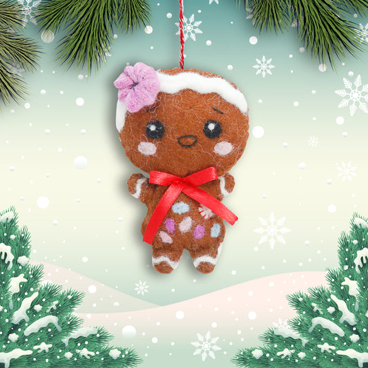 Felt Ornament - Gingerbread Girl (w)