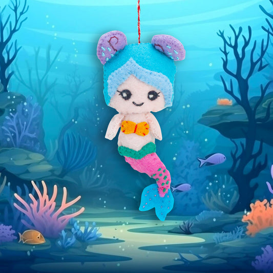 Felt Ornament - Mermaid Blue