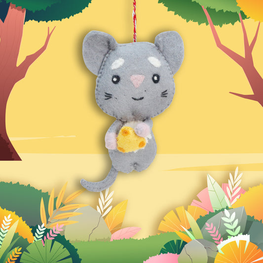 Felt Ornament Mouse with Cheese