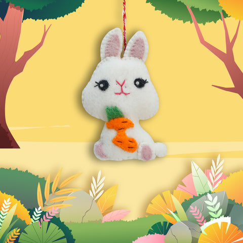 Felt Ornament - Rabbit with Carrot