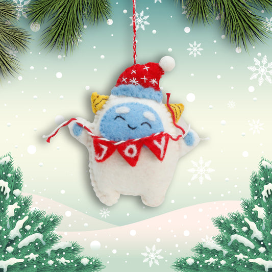 Felt Ornament - Yeti (w)