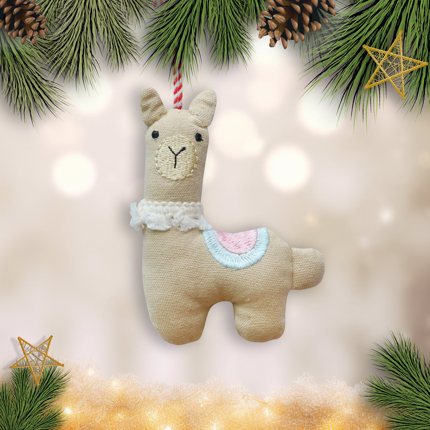 Organic Cotton Ornament - Llama