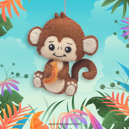Felt Ornament Milo the Monkey