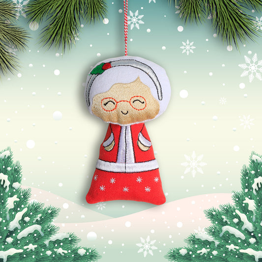 Organic Cotton Ornament - Mrs. Claus (w)