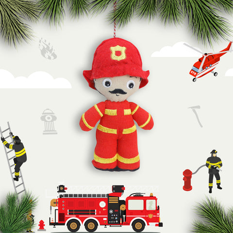 Organic Cotton Ornament - Fireman