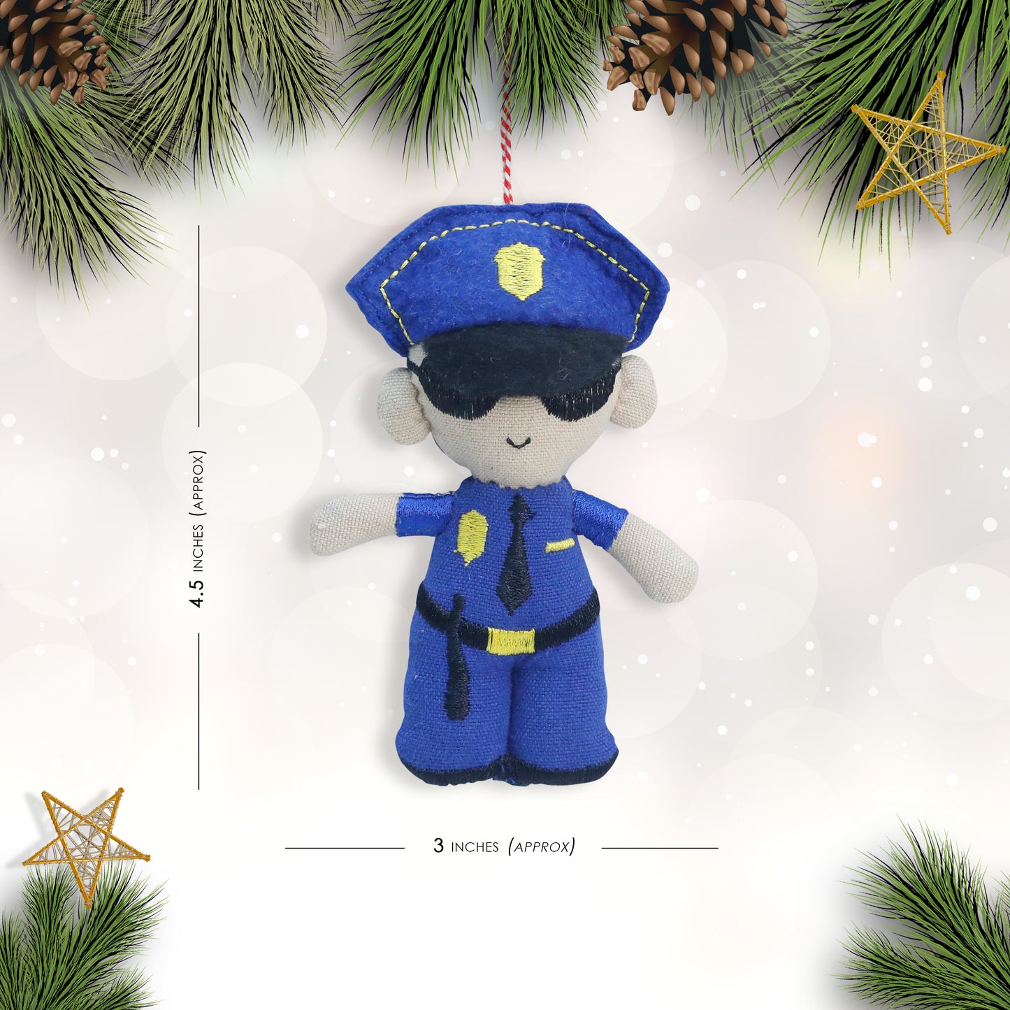 Organic Cotton Ornament - Policeman