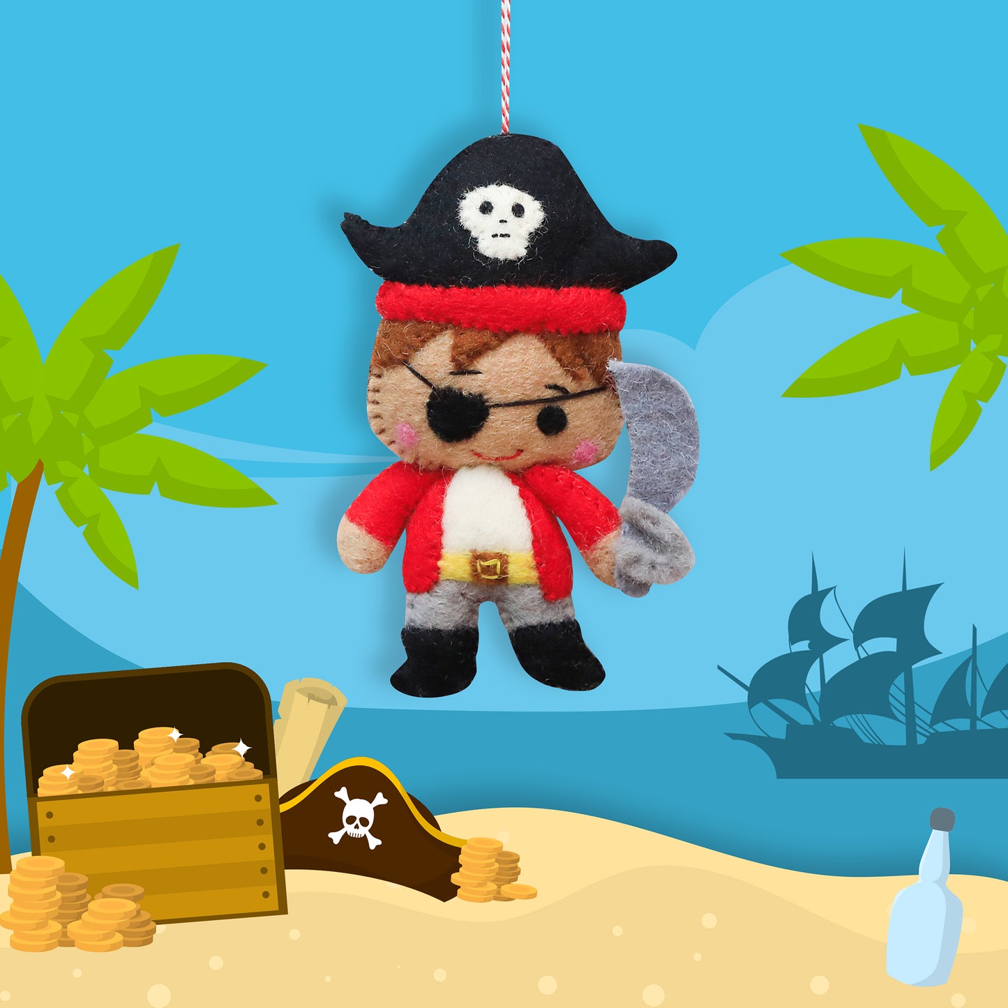 Felt Ornament - One Eyed Pirate