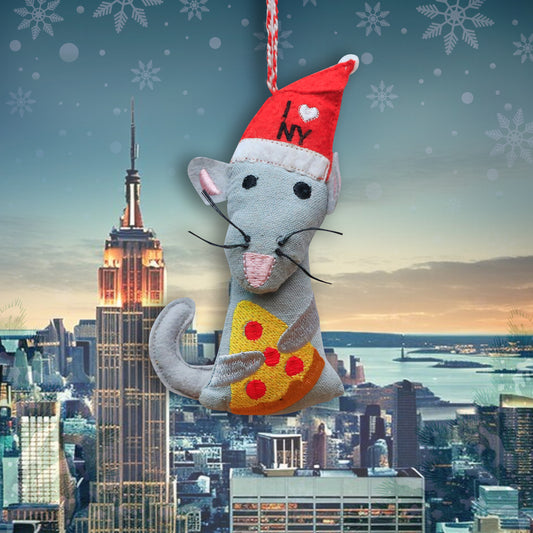 Fabric Ornament- NY Pizza Rat