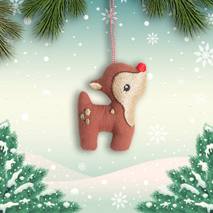 Organic Cotton Ornament - Rudolph Inspired