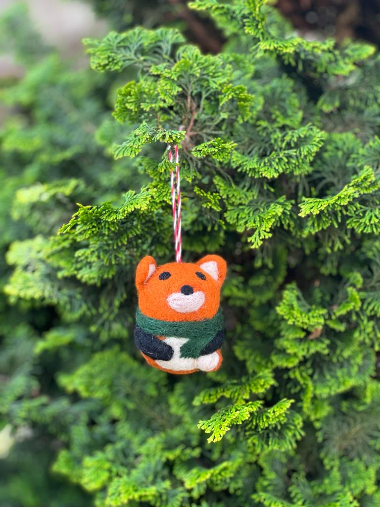 Handfelted Ornament Tuft Fox