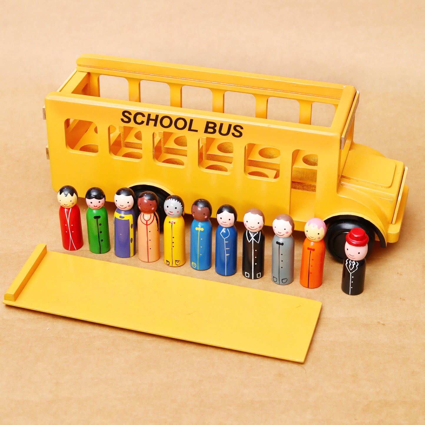 Wooden School Bus with Children