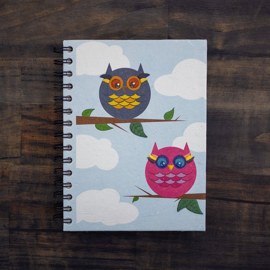 Large Notebook - Minga Owls (w)