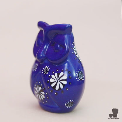 Soapstone Owl Dark Blue