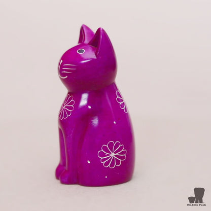 Soapstone Cute Kitty Cat Purple