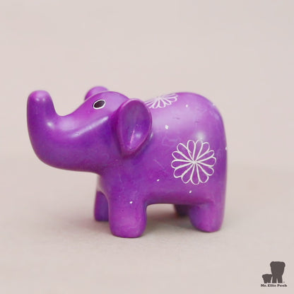 Soapstone Small-Eared Elephant Purple