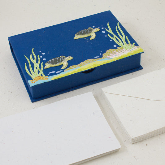 Boxed Stationery Set Sea Turtles Blue (w)