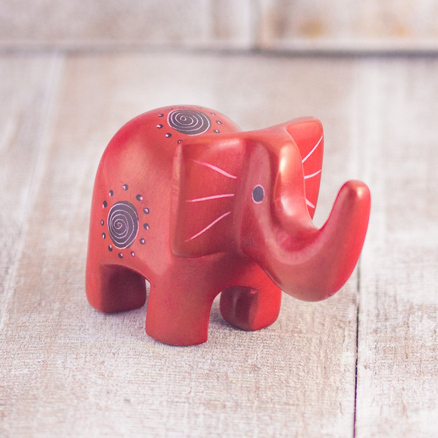 Soapstone Elephant Red