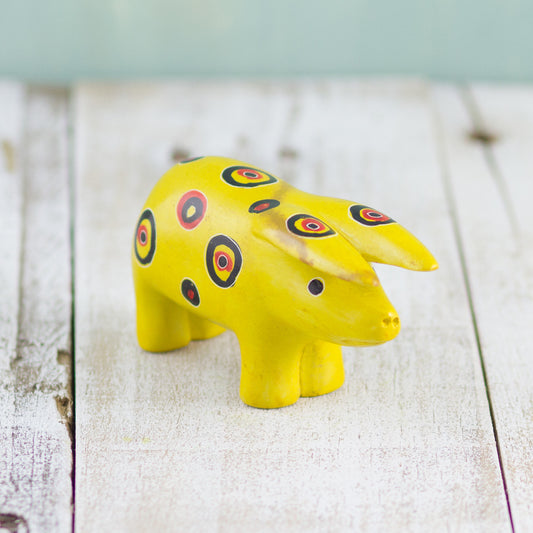 Soapstone Pig Yellow