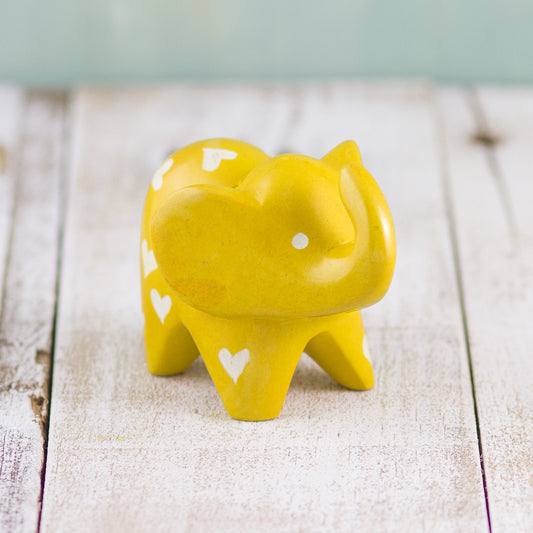 Soapstone Big-Eared Elephant Yellow (w)
