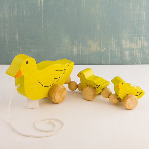 Wooden Pull-Along Duck Family