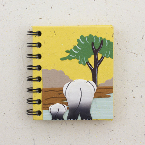 Small Notebook Elephants Yellow