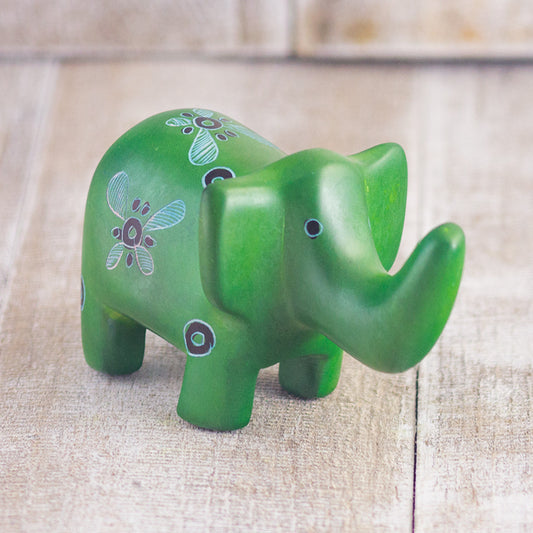 Soapstone Elephant Dark Green (w)