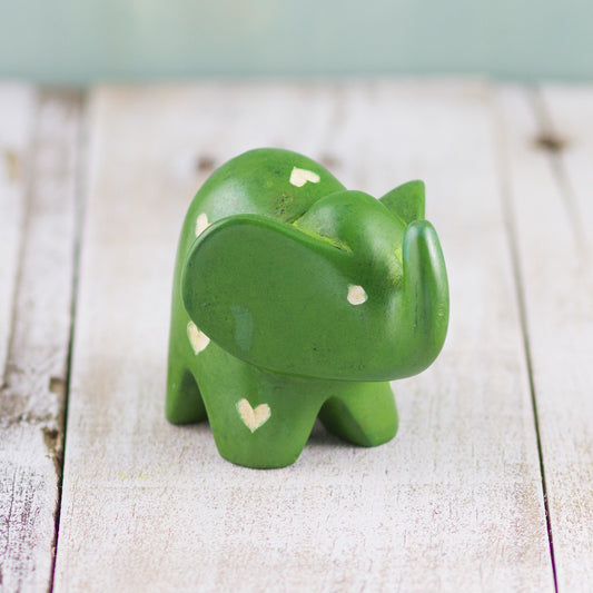 Soapstone Big-Eared Elephant Green (w)