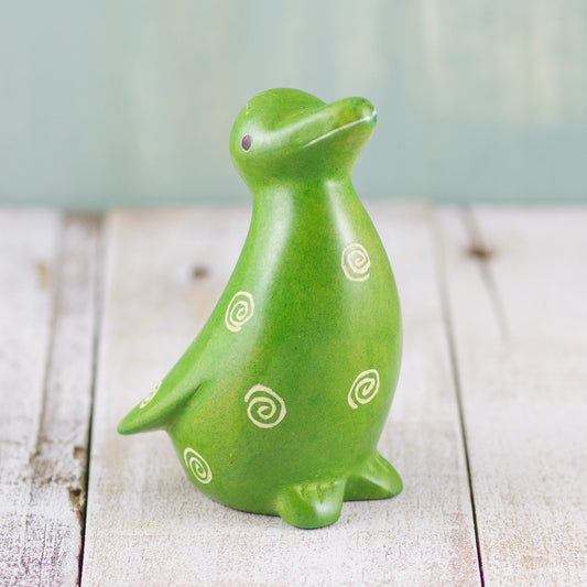 Soapstone Penguin Green
