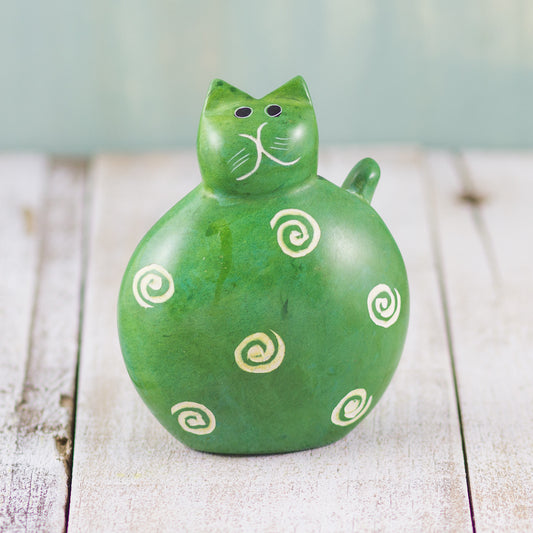 Soapstone Fat Cat Green