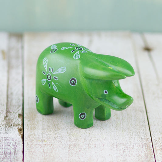 Soapstone Pig Dark Green