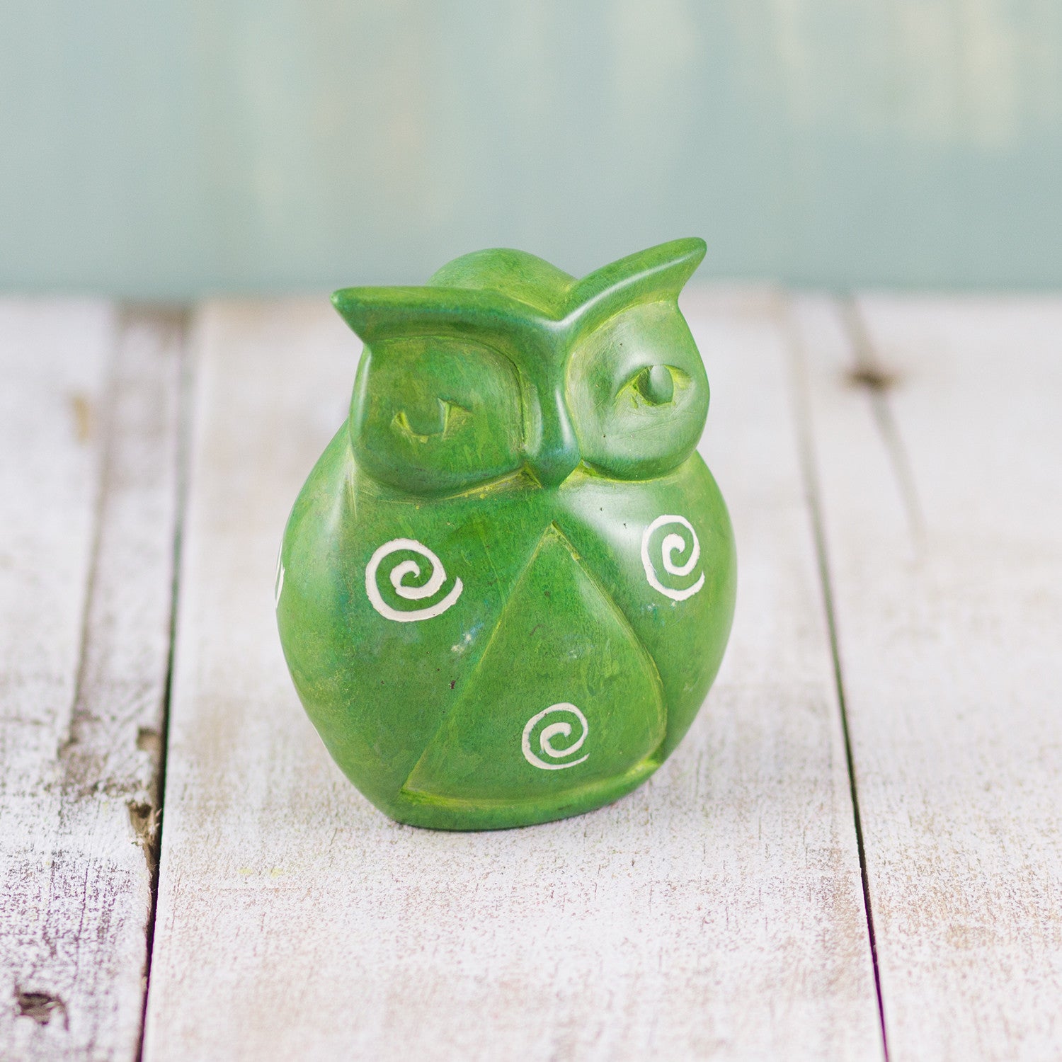 Soapstone Owl Green