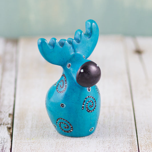 Soapstone Moose Light Blue