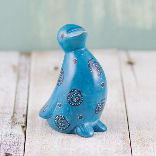 Soapstone Penguin Light Blue