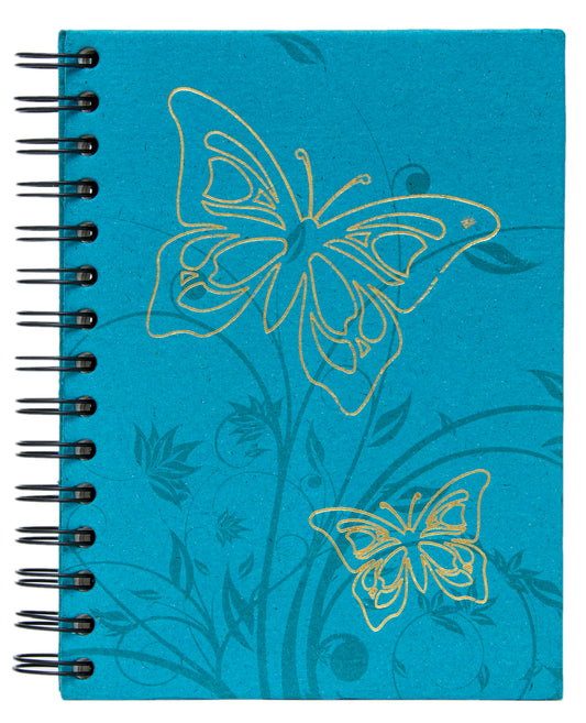 Large Notebook Foiled Butterfly Turquoise (w)