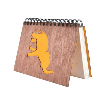 Large Notebook Wood Cover Elephant Song