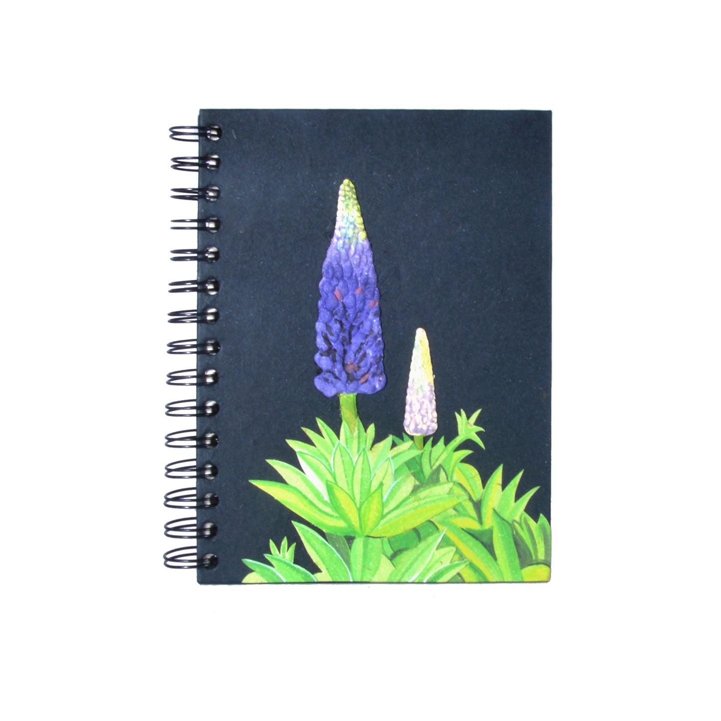 Large Notebook Lupine Flower Black