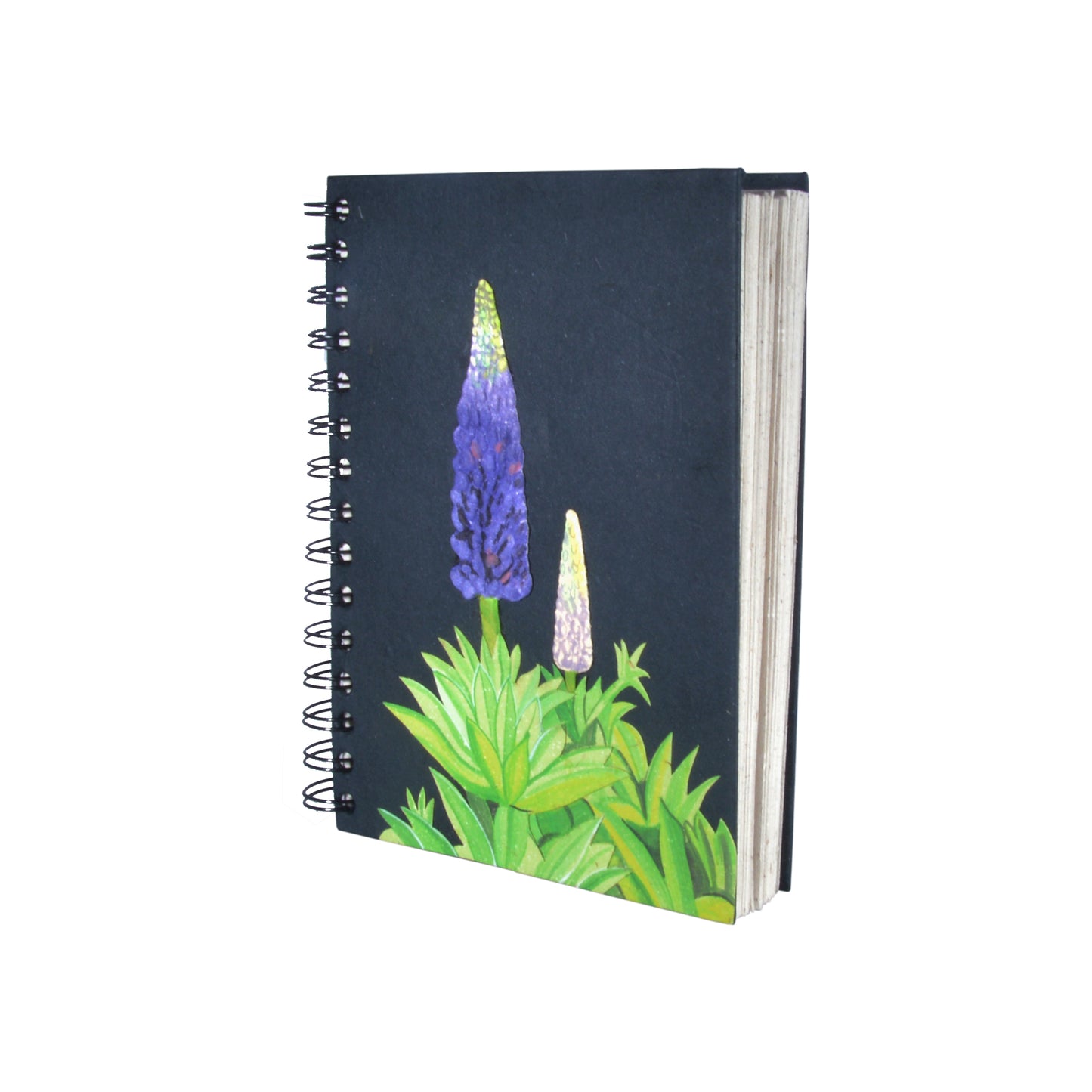 Large Notebook Lupine Flower Black